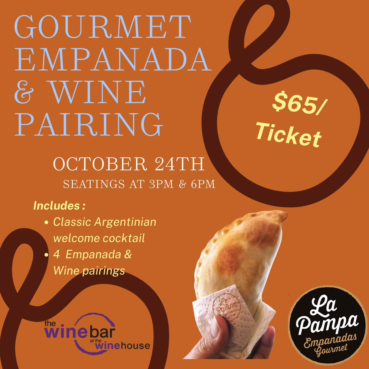 Empanadas & Wine- Saturday, October 24th 3pm