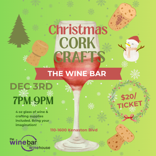 Christmas Cork Crafts- December 3rd 7pm-9pm