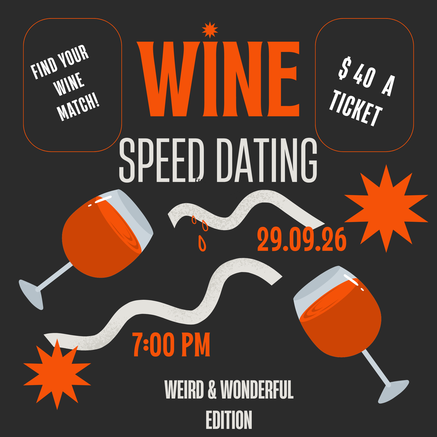 Wine Speed Dating- Tuesday, September 29th @ 7pm